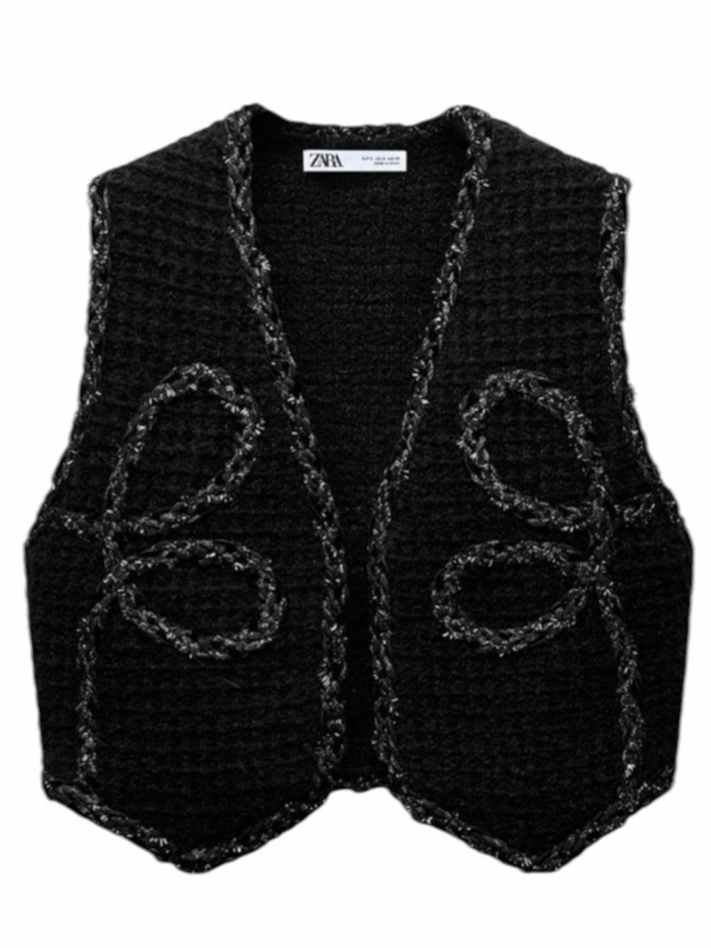 NWT Zara Textured Metallic Thread Knit Vest